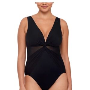 MIRACLESUIT One Piece Swimsuit - Control Slimming Twist Front Mesh